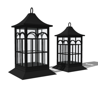 欧式园林灯草图大师模型，园林灯sketchup模型下载
