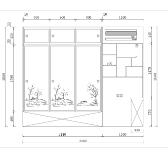 一套带衣柜写字台衣柜榻榻米CAD模型下载