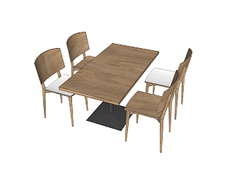 <em>现代餐桌</em>椅免费su模型，餐桌椅skp模型下载