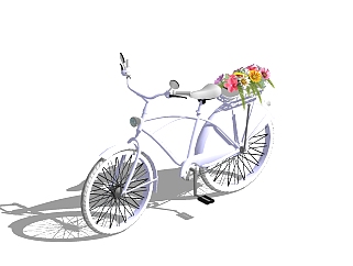 <em>欧式</em>复古自行车SU模型，自行车skp模型下载