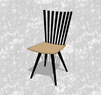 现代创意小座椅su模型，背靠椅草图大师模型下载