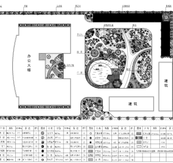 行政办公楼庭院景观设计CAD平面图