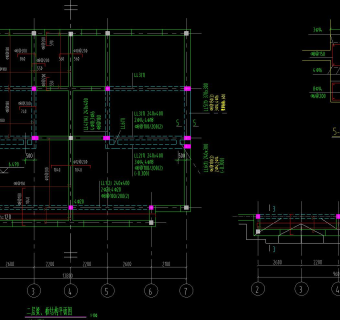 三层砖混结构独立别墅结构施工图，别墅CAD建筑工程图纸下载