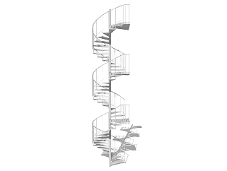 <em>现代钢结构</em>螺旋楼梯草图大师模型，钢结构螺旋楼梯...