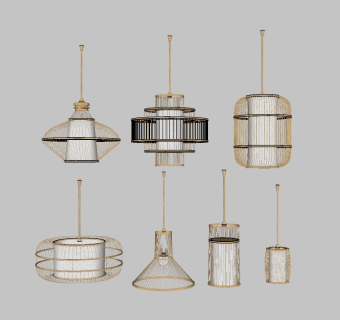 中式吊灯草图大师模型，sketchup吊灯模型下载