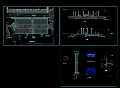 奥林匹克广场景观施工图，景观cad设计图纸下载