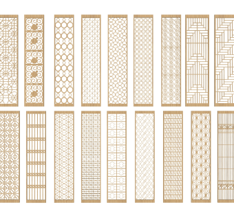 现代隔断屏风su模型，屏风草图大师模型下载