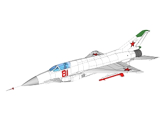 现代苏联米格战斗机草图大师模型，米格战斗机sketchup模型下载