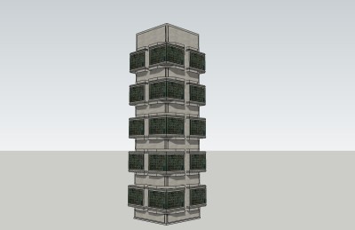 现代景观柱草图大师模型，景观柱sketchup模型下载