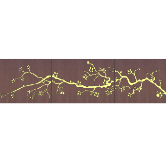 创意树枝图案锈板草图大师模型，锈板skp模型下载