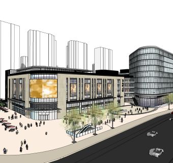 现代办公楼规划草图大师模型，办公楼规划sketchup模型免费下载