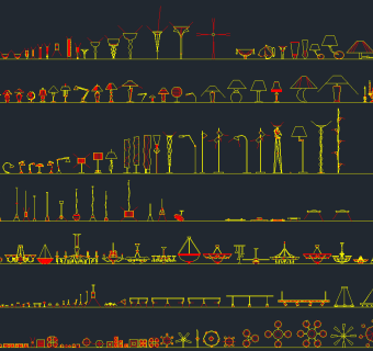 常用灯具CAD图纸集合，灯具CAD建筑图纸下载
