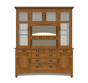 现代实木酒柜草图大师模型，酒柜su模型下载