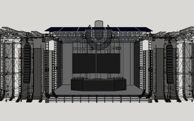 现代艺术舞台草图大师模型，舞台sketchup模型下载