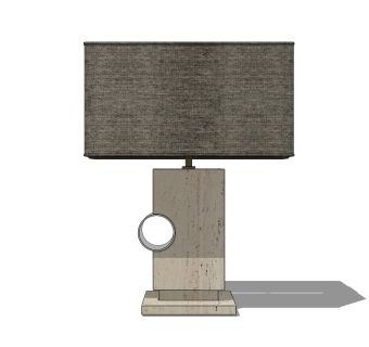 大理石台灯草图大师模型，轻奢台灯效果图su模型下载