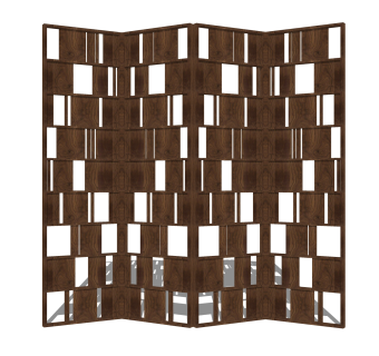 现代隔断屏风su模型，屏风草图大师模型下载