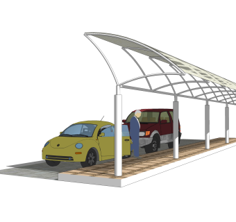 现代雨棚草图大师模型，雨棚sketchup模型下载