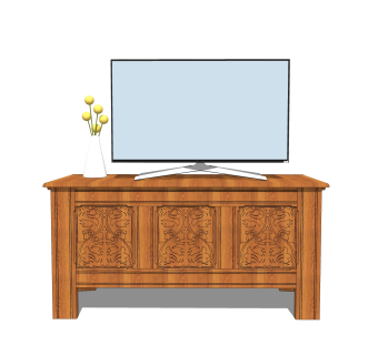 美式电视柜草图大师模型，电视柜SKP模型下载