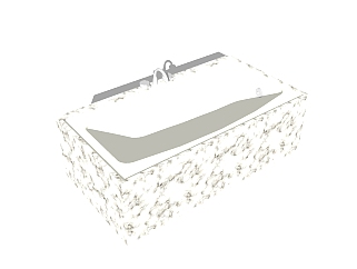 现代浴缸免费su模型，浴缸草图大师模型下载