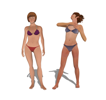 超逼真泳装人物草图大师模型，3D真人su模型下载