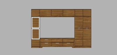 现代电视柜草图大师模型，电视柜sketchup模型下载