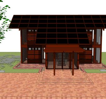 现代风格别墅草图大师模型下载，别墅SKP模型下载