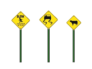 现代交通路标指示牌SU模型下载，交通道路指示牌skb模型分享
