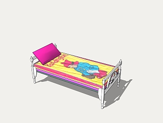 现代<em>儿童床</em>草图大师模型，床su模型下载