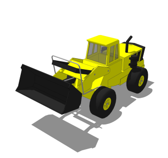 现代儿童挖土机草图大师模型，玩具su模型下载