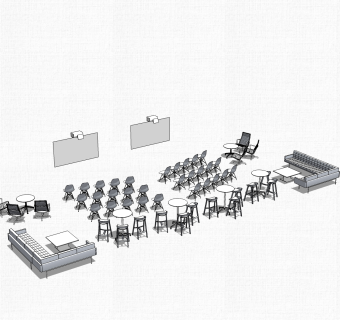 会议台草图大师模型，会议台sketchup模型，会议台su素材下载