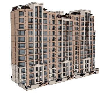 欧式公寓sketchup模型，公寓草图大师模型下载