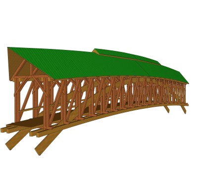 廊桥草图大师模型设计下载，sketchup廊桥su模型分享