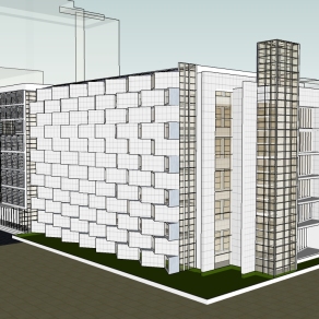 现代医院住院部草图大师模型，医院住院部sketchup模型下载