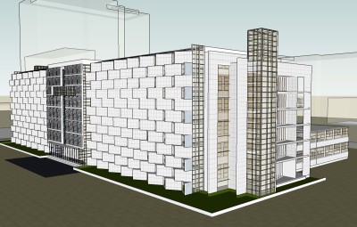 现代医院住院部草图大师模型，医院住院部sketchup模型下载