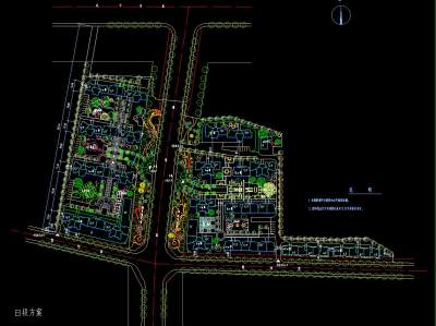大型居住小区规划图施工图CAD图纸
