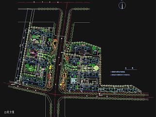 大型居住小区规划图施工图CAD图纸