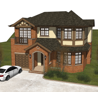 欧式别墅su模型，别墅sketchup模型下载