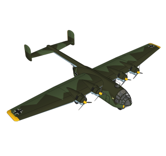 德国阿拉多Ar-232运输机su模型，运输机草图大师模型下载