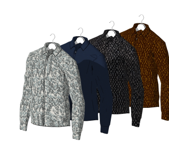 现代衣服草图大师模型，衣服SU模型下载