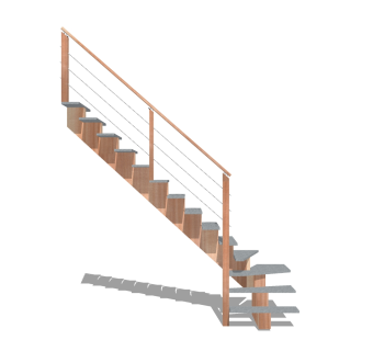 现代钢结构双跑折梯草图大师模型，钢结构双跑折梯sketchup模型免费下载