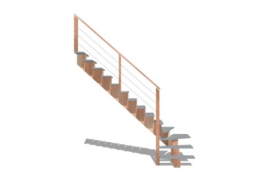 现代钢结构双跑折梯草图大师模型，钢结构双跑折梯sketchup模型免费下载