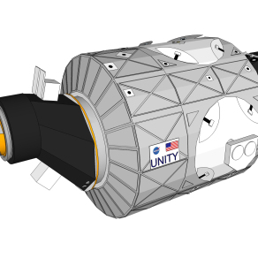 现代太空站sketchup模型，空间站草图大师模型免费下载