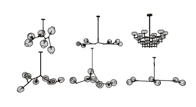 现代吊灯组合su模型，吊灯sketchup模型下载