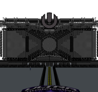 现代伸展式舞台草图大师模型，舞台skb模型分享