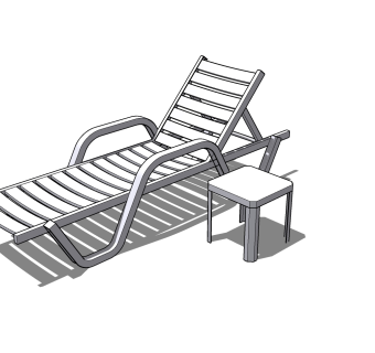 户外简约躺椅草图大师模型，户外躺椅SU模型