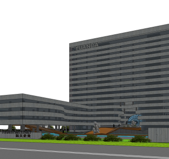 现代高层办公楼草图大师模型，高层办公楼sketchup模型免费下载