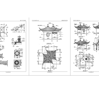 景观亭cad施工详图免费下载