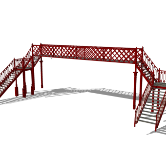 现代人行天桥草图大师模型，人行天桥sketchup模型免费下载