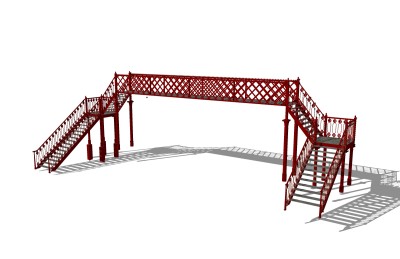 现代人行天桥草图大师模型，人行天桥sketchup模型免费下载