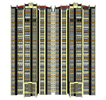 欧式公寓su模型下载，公寓草图大师模型